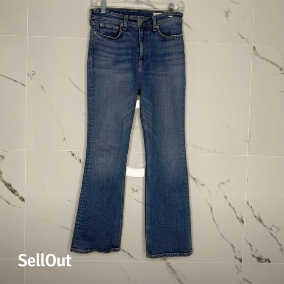 Rag & Bone Women's High Rise Bootcut Jeans Gray Size 27 Stretch Denim - Picture 1 of 7